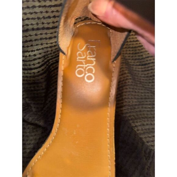 Franco Sarto Joni 2 Black Slingback platform Sandals Size 6.5 Cork Wedge - Picture 6 of 8